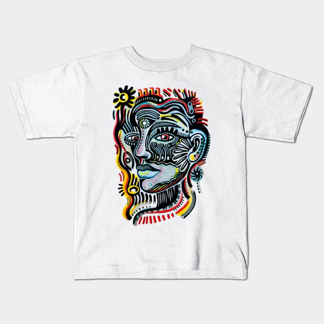 Art face Kids T-Shirt by Daria Kusto